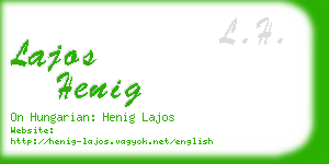 lajos henig business card